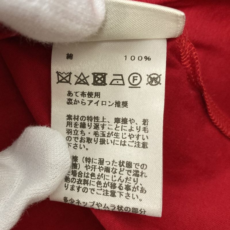 Good Quality Hermes Tassel Embroidery Pocket T-shirt Cut And Sew Size 38 Red