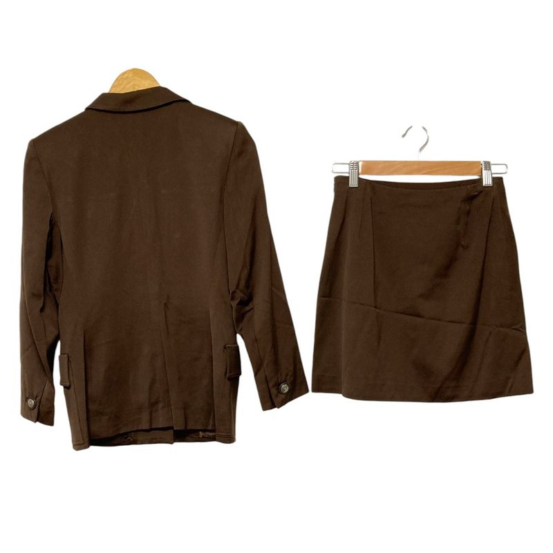 Gianni Versace Vintage Medusa Jacket Skirt Suit Setup Size 38 Brown Ladies Used