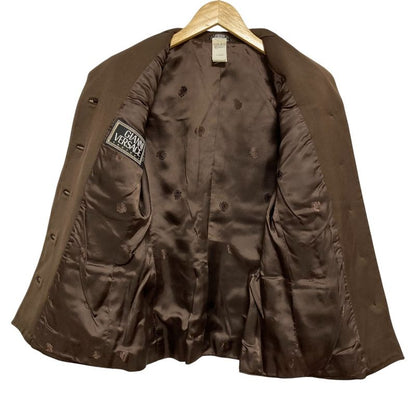 Gianni Versace Vintage Medusa Jacket Skirt Suit Setup Size 38 Brown Ladies Used