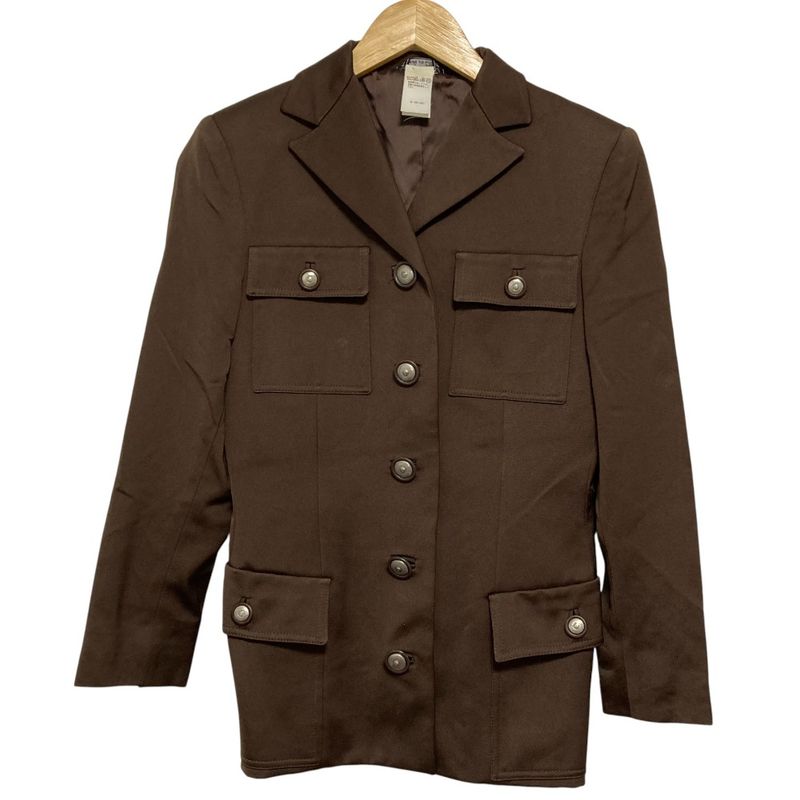 Gianni Versace Vintage Medusa Jacket Skirt Suit Setup Size 38 Brown Ladies Used