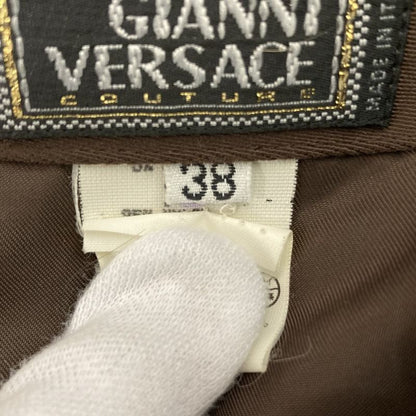 Gianni Versace Vintage Medusa Jacket Skirt Suit Setup Size 38 Brown Ladies Used