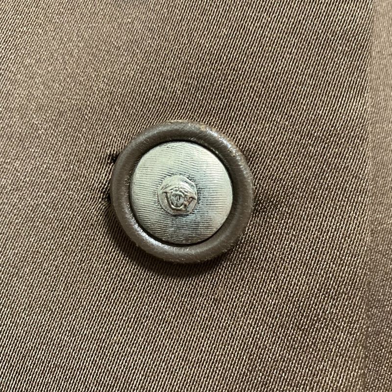 Gianni Versace Vintage Medusa Jacket Skirt Suit Setup Size 38 Brown Ladies Used