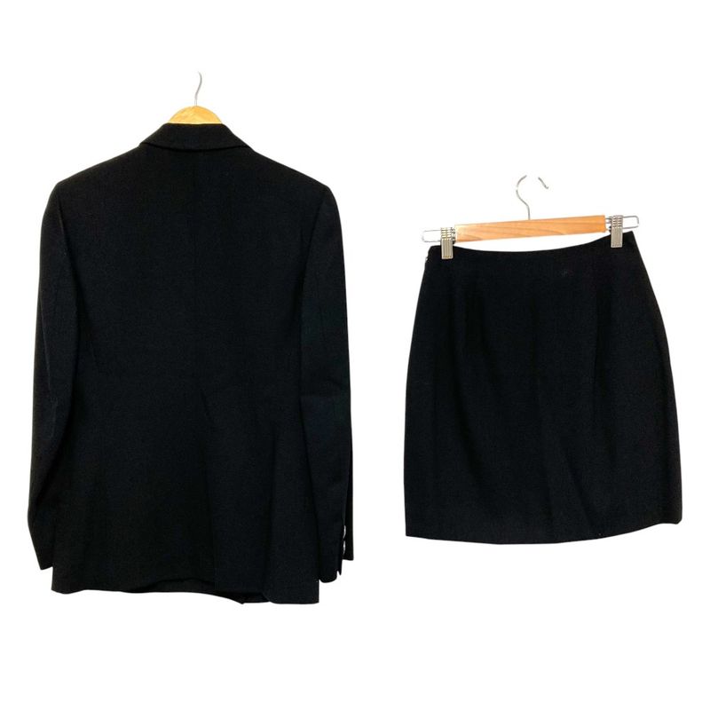 Versace Istante Vintage Double Jacket Skirt Suit Setup Black Ladies Used