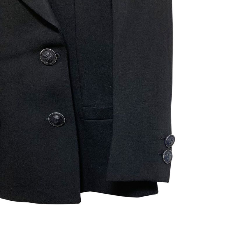 Versace Istante Vintage Double Jacket Skirt Suit Setup Black Ladies Used