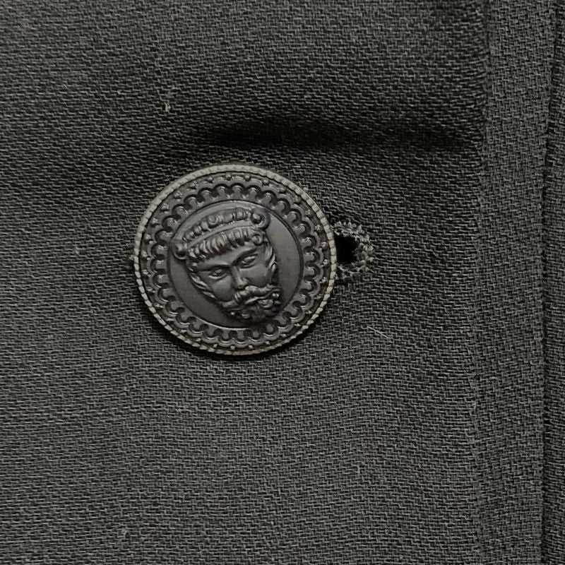 Versace Istante Vintage Double Jacket Skirt Suit Setup Black Ladies Used