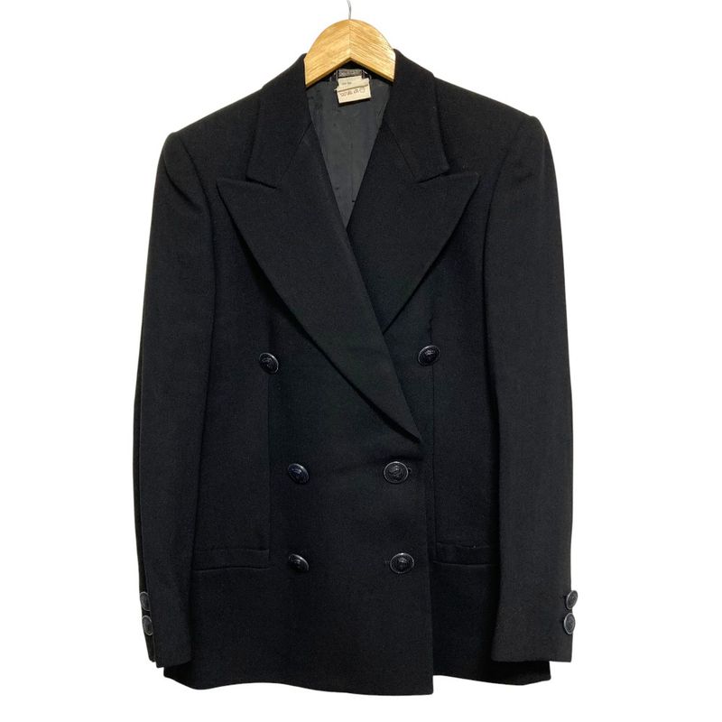 Versace Istante Vintage Double Jacket Skirt Suit Setup Black Ladies Used