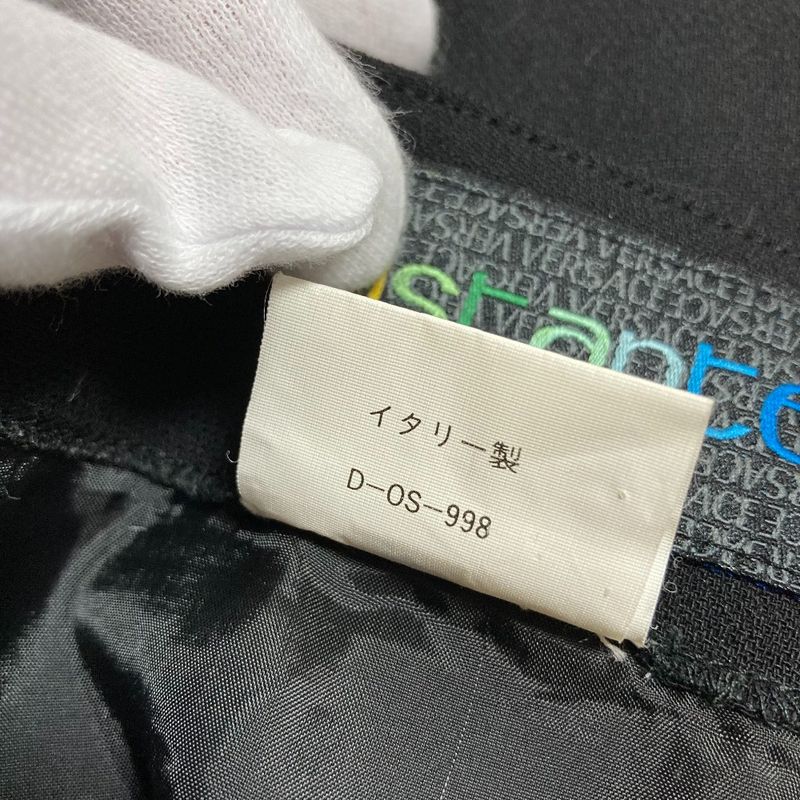 Versace Istante Vintage Double Jacket Skirt Suit Setup Black Ladies Used