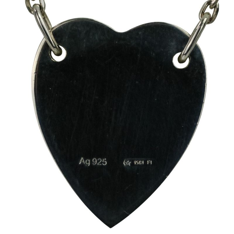 Gucci Silver 925 Heart Motif Chain Necklace Ag925 Ladies Used
