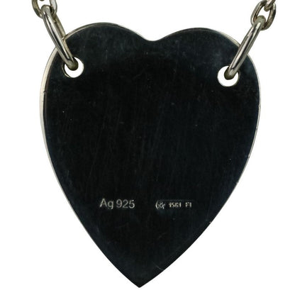 Gucci Silver 925 Heart Motif Chain Necklace Ag925 Ladies Used