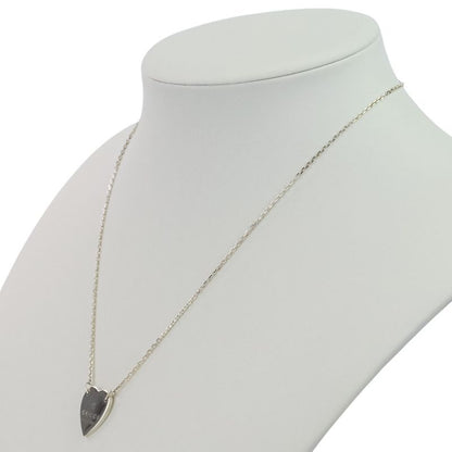 Gucci Silver 925 Heart Motif Chain Necklace Ag925 Ladies Used