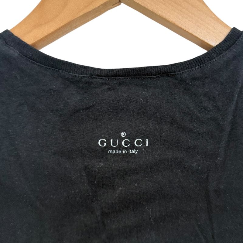Good Quality Gucci Crew Neck Short Sleeve Crew Neck T-shirt Cut And Sew S Black