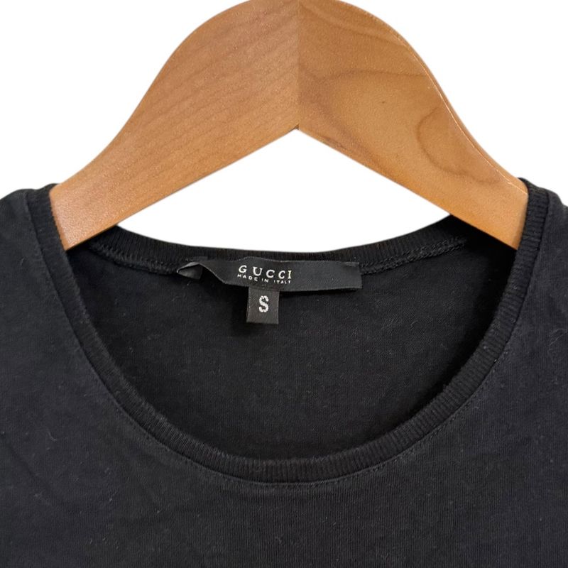 Good Quality Gucci Crew Neck Short Sleeve Crew Neck T-shirt Cut And Sew S Black