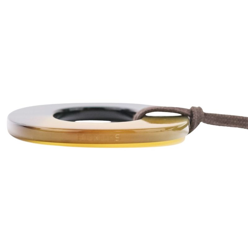 Hermes Buffalo Horn Ismu Lacquer Necklace Black Ladies Used