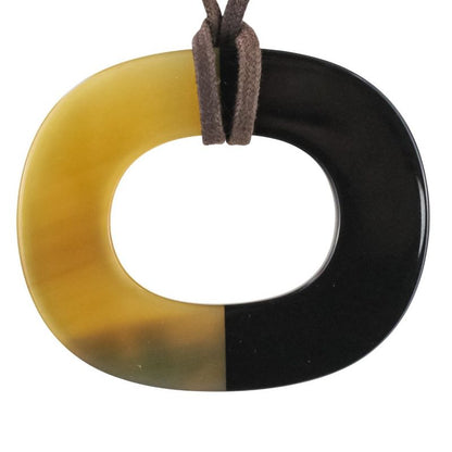 Hermes Buffalo Horn Ismu Lacquer Necklace Black Ladies Used