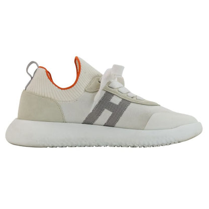 Good Hermes Crew Knit Sneakers Size 38 24.5cm (9.65in) Equivalent White Ladies