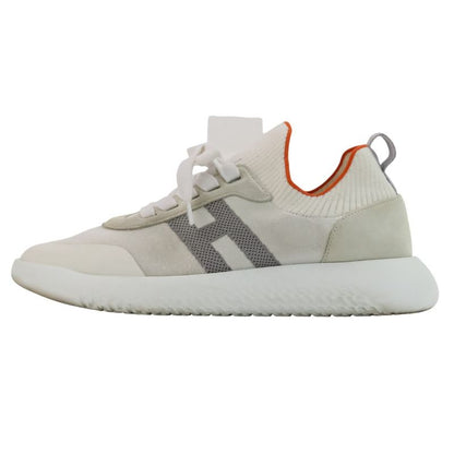Good Hermes Crew Knit Sneakers Size 38 24.5cm (9.65in) Equivalent White Ladies