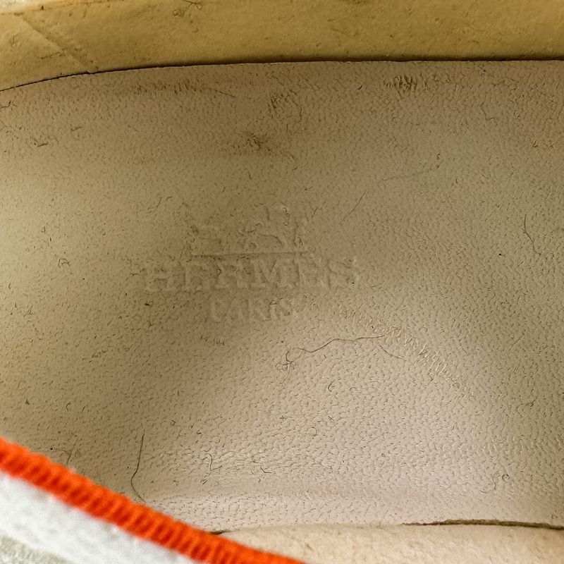 Good Hermes Crew Knit Sneakers Size 38 24.5cm (9.65in) Equivalent White Ladies