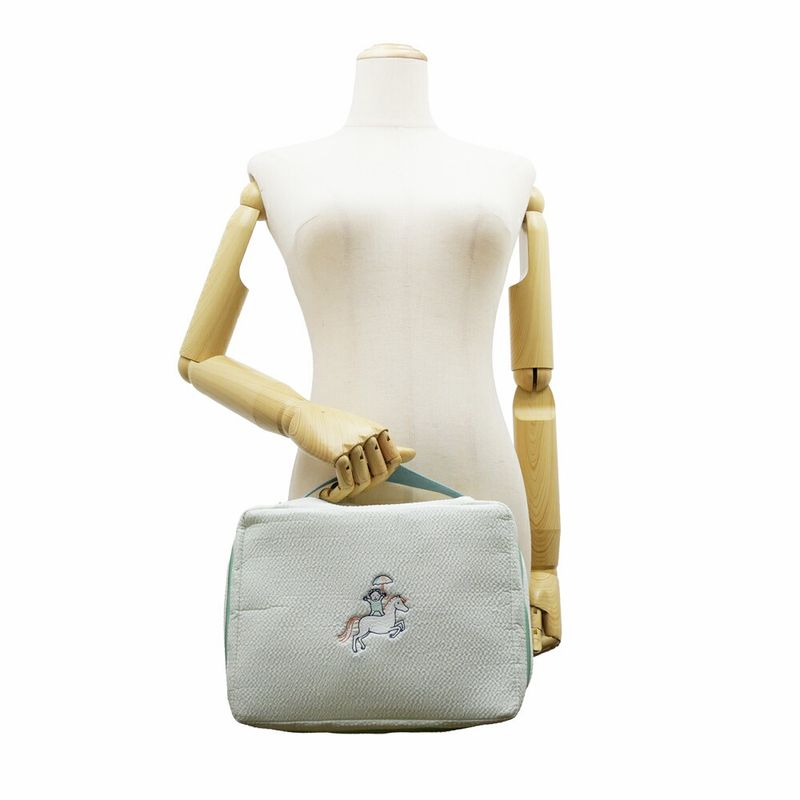 Hermes Petite Chartier Drawstring Bag Shoulder Hand Marine Print Men's