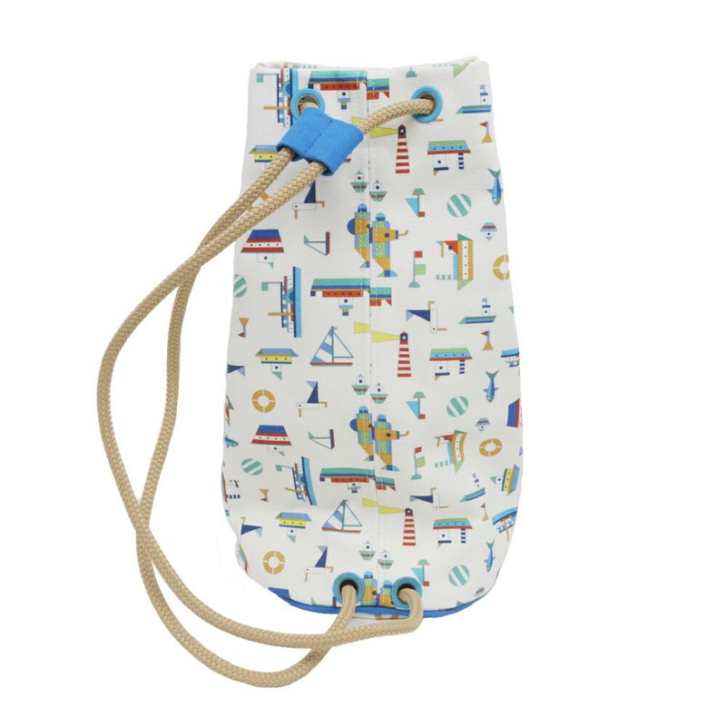 Hermes Petite Chartier Drawstring Bag Shoulder Hand Marine Print Men's