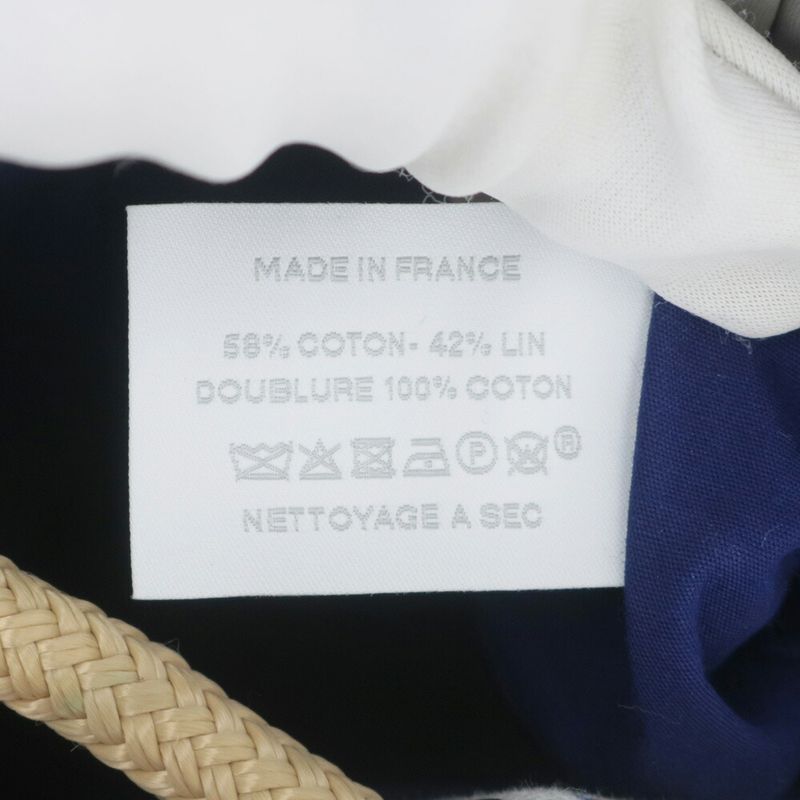 Hermes Petite Chartier Drawstring Bag Shoulder Hand Marine Print Men's