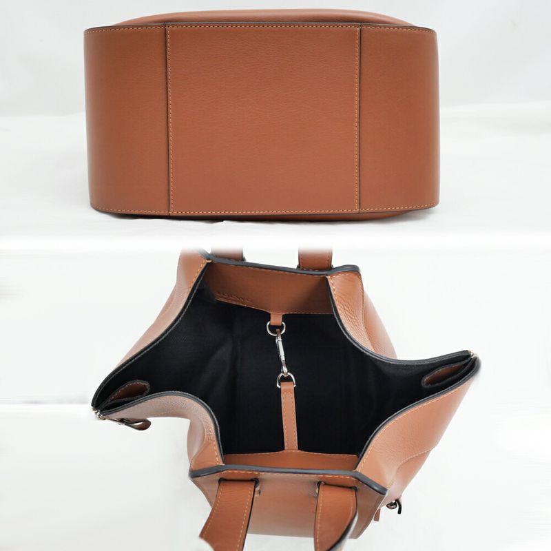 Loewe Hammock Bag Small 2WAY Brown Shoulder Hand Leather Women's