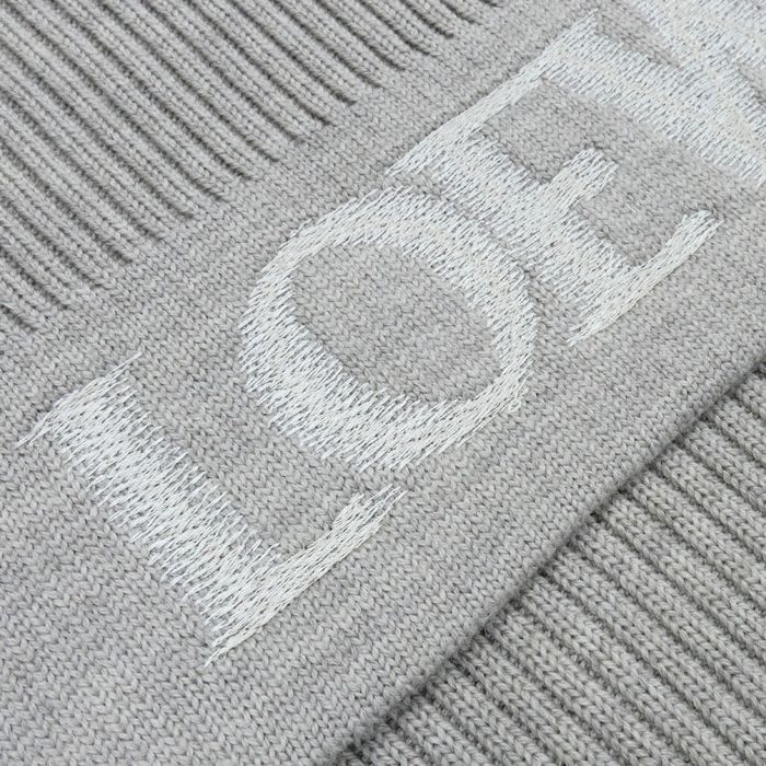Loewe Logo Muffler Greige X22 rib Ladies Scarf