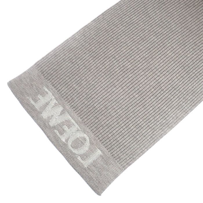 Loewe Logo Muffler Greige X22 rib Ladies Scarf
