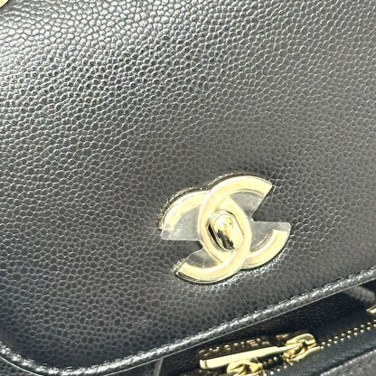 Chanel Rucksack Coco Mark Turnlock As3530 Grain Calf Leather Black