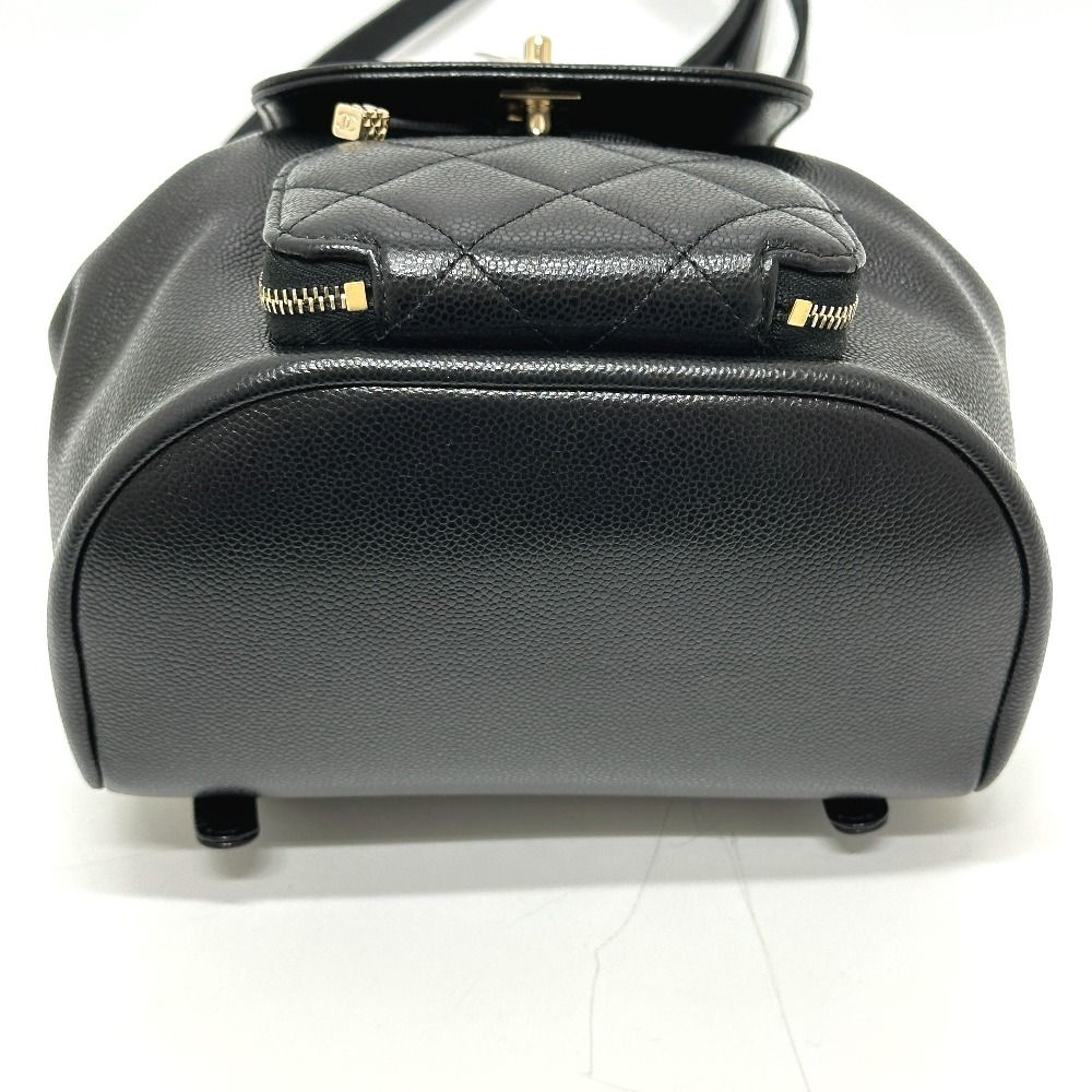 Chanel Rucksack Coco Mark Turnlock As3530 Grain Calf Leather Black
