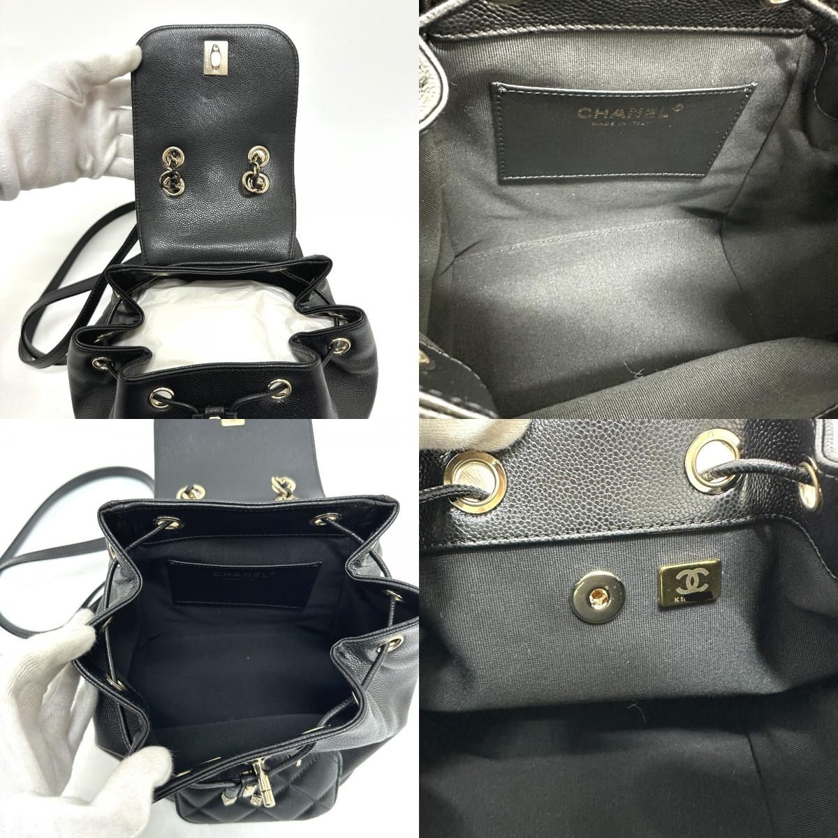 Chanel Rucksack Coco Mark Turnlock As3530 Grain Calf Leather Black