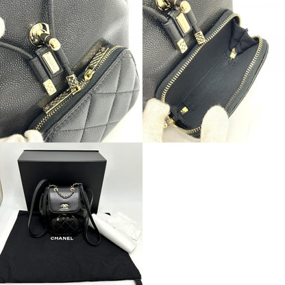 Chanel Rucksack Coco Mark Turnlock As3530 Grain Calf Leather Black