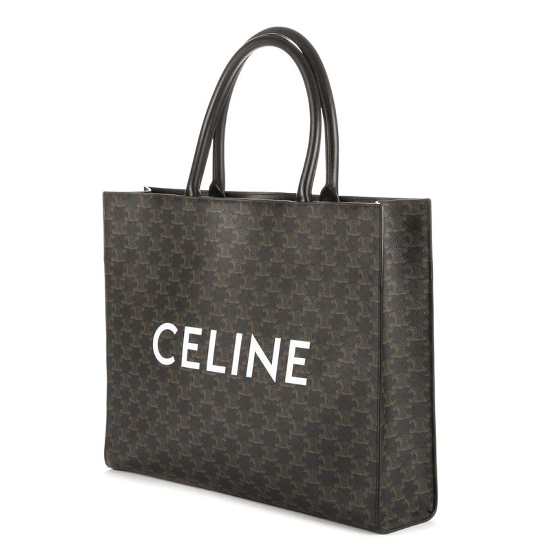 Celine Horizontal Cabas Black Triomphe PVC Canvas