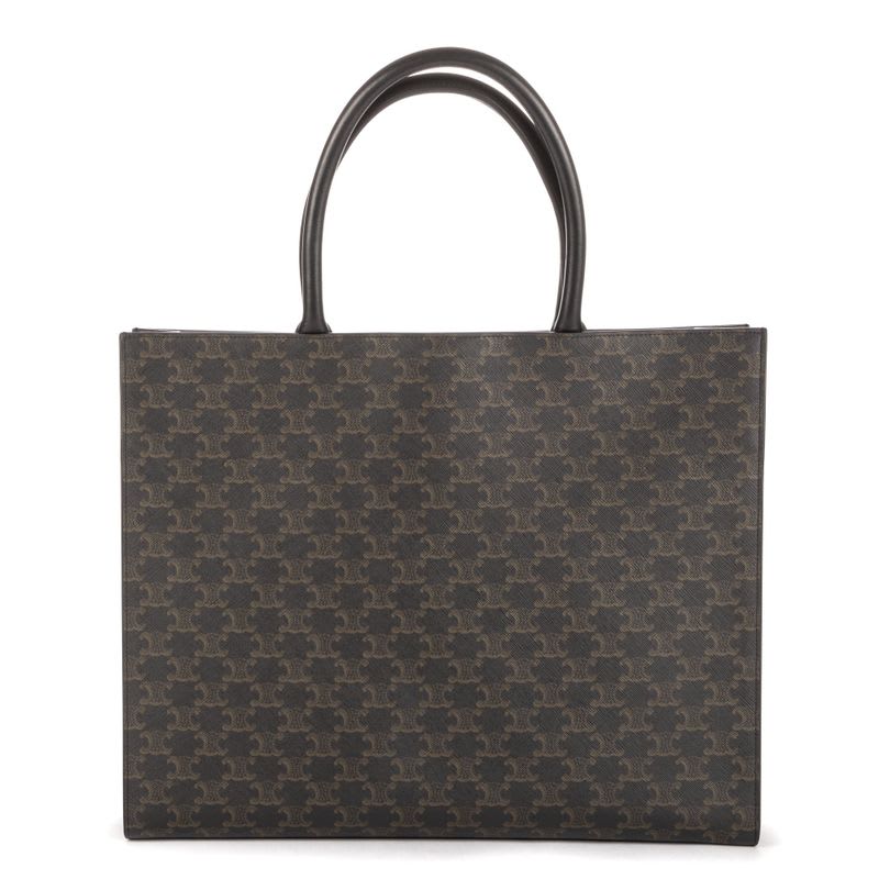 Celine Horizontal Cabas Black Triomphe PVC Canvas