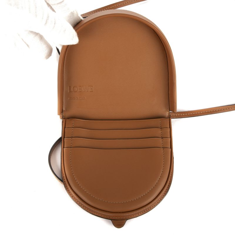 Loewe Mini Zip Crossbody Brown Calfskin Leather