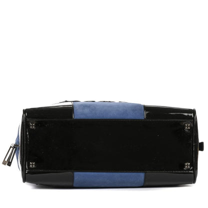 Loewe Limited Edition Amazona Boston Blue Black Suede Leather Patent