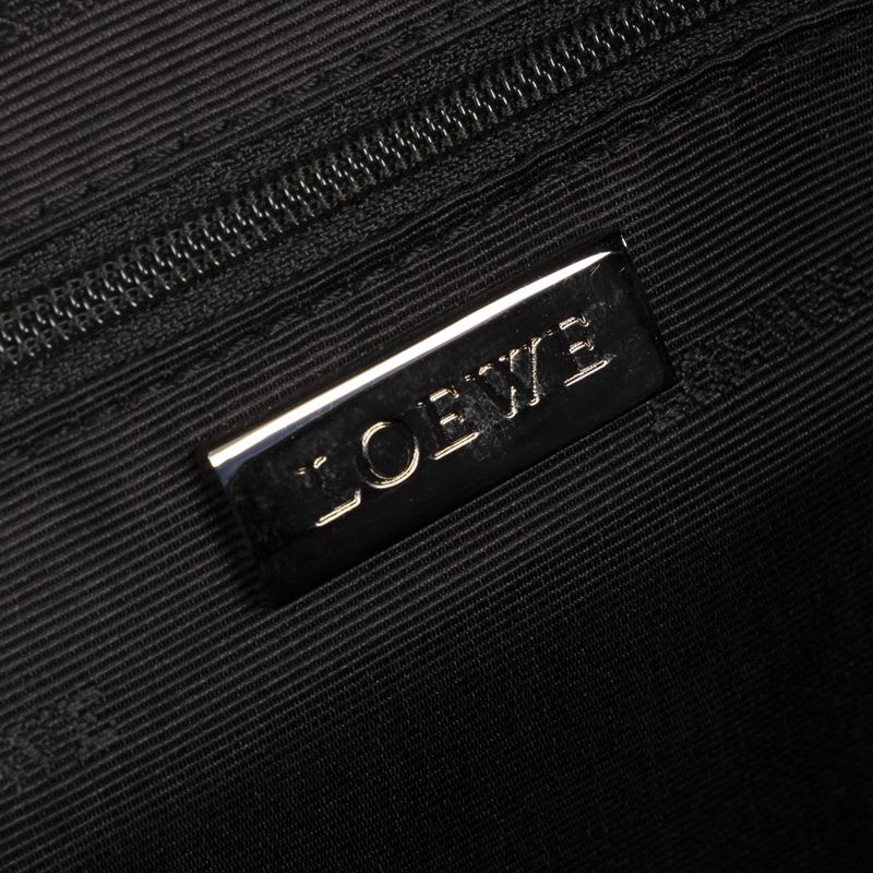 Loewe Limited Edition Amazona Boston Blue Black Suede Leather Patent
