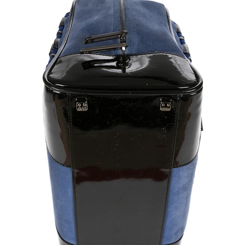 Loewe Limited Edition Amazona Boston Blue Black Suede Leather Patent