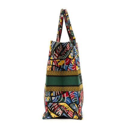 Dior Butterfly Book Tote Green Multicolor Print Canvas
