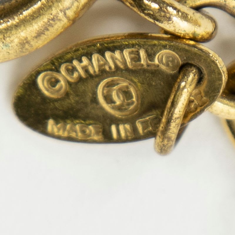 Chanel Triple CC Pendant Chain Necklace Gold Plated