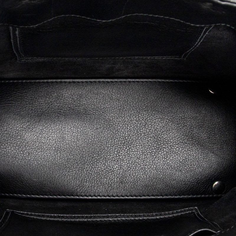 Balenciaga Mini Papier A4 Tote Black Rabbit Fur Canvas