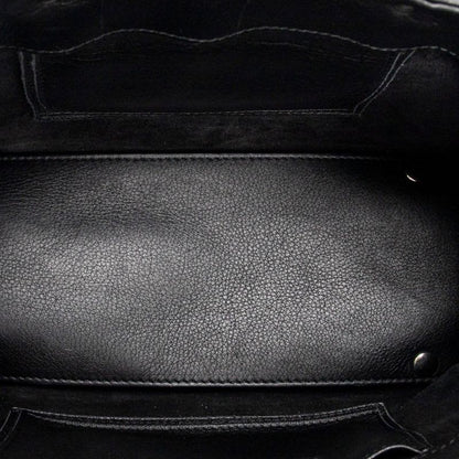 Balenciaga Mini Papier A4 Tote Black Rabbit Fur Canvas