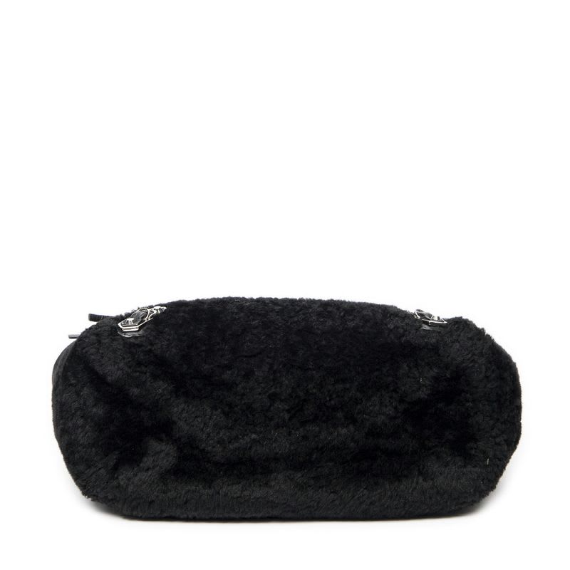 Balenciaga Mini Papier A4 Tote Black Rabbit Fur Canvas