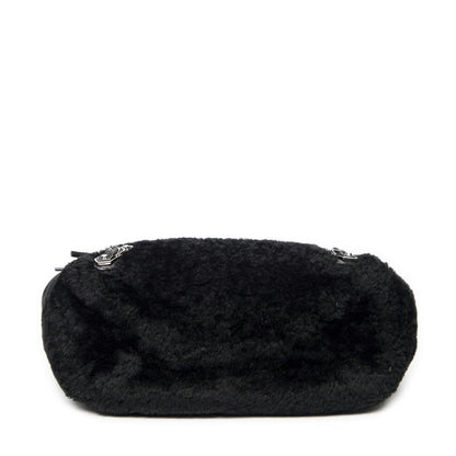 Balenciaga Mini Papier A4 Tote Black Rabbit Fur Canvas