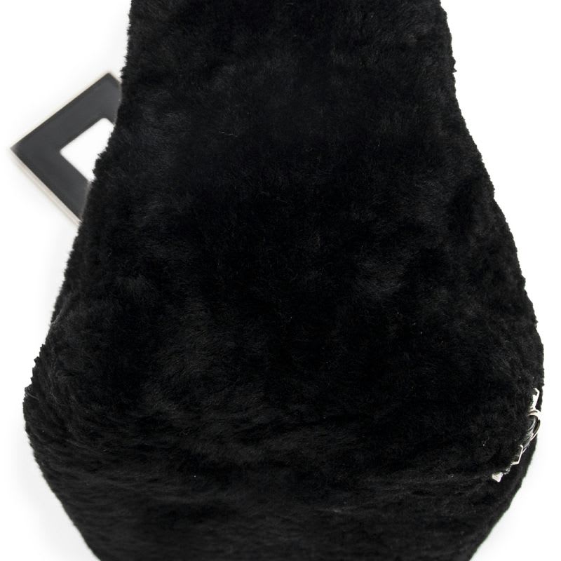 Balenciaga Mini Papier A4 Tote Black Rabbit Fur Canvas