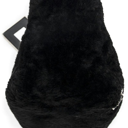 Balenciaga Mini Papier A4 Tote Black Rabbit Fur Canvas