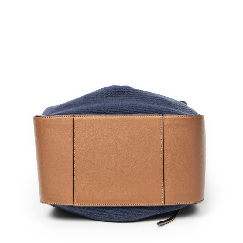 Loewe Small Hammock Blue Brown Denim Canvas