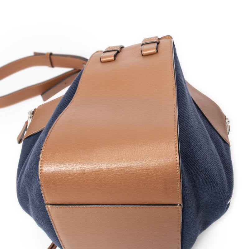 Loewe Small Hammock Blue Brown Denim Canvas