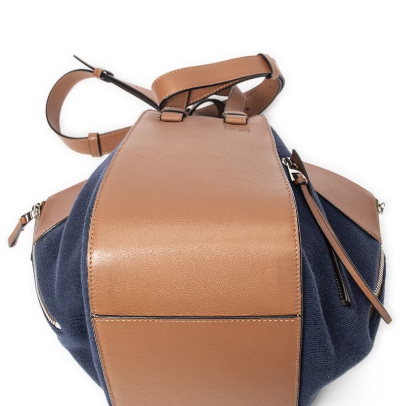 Loewe Small Hammock Blue Brown Denim Canvas