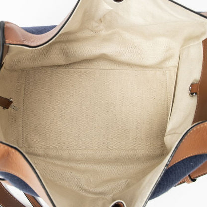Loewe Small Hammock Blue Brown Denim Canvas