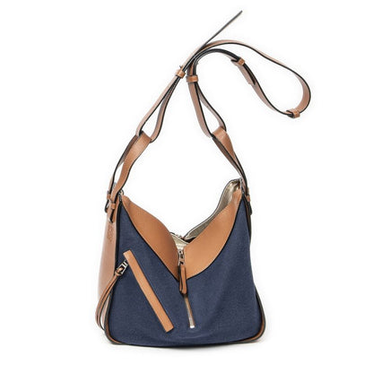 Loewe Small Hammock Blue Brown Denim Canvas